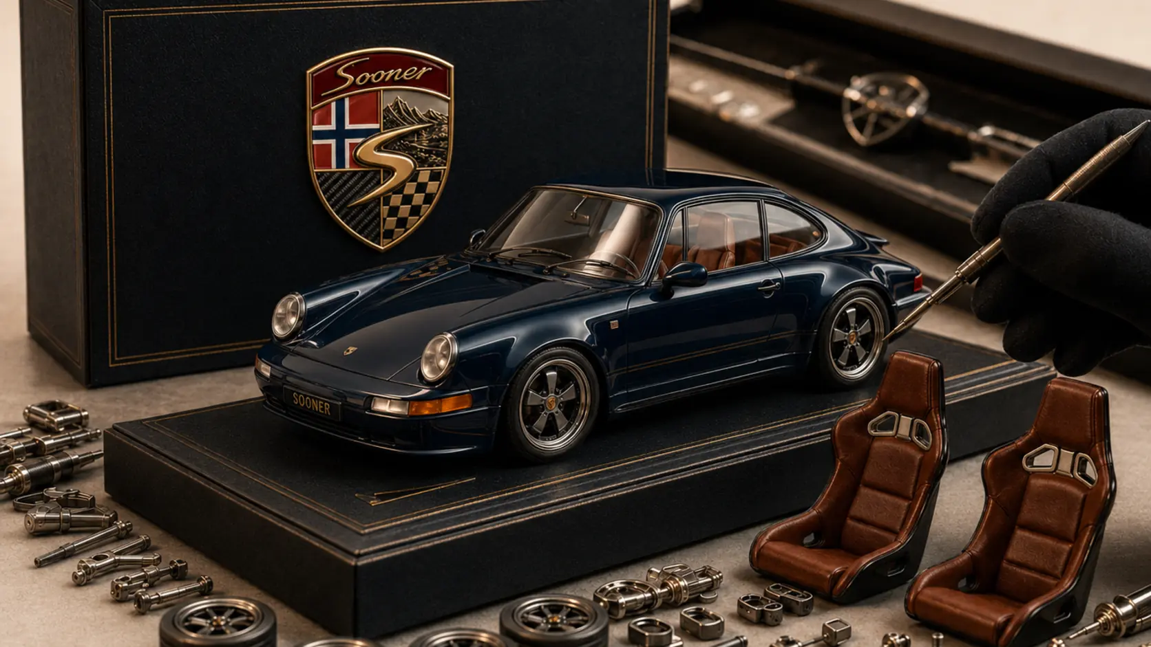 Experience visualisation of a Sooner scale model being hand finished